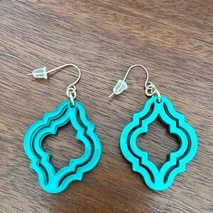 💚 NEW Teal green earrings Geometric Dangle Earrings women’s jewelry jade green
